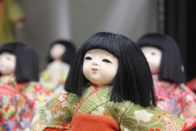 大放出セール ★橙色の着物★市松人形身長約42ｃｍ アンティーク/コレクション