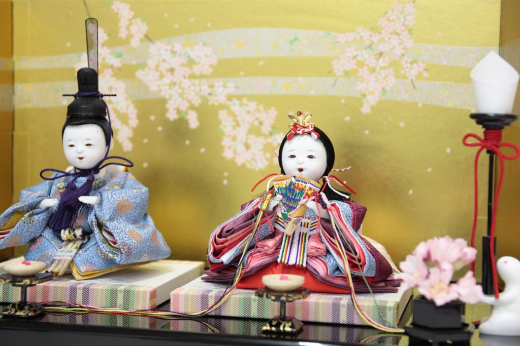 親王飾り おぼこ雛人形 ４５センチ 伝統工芸 桐塑頭 コンパクト